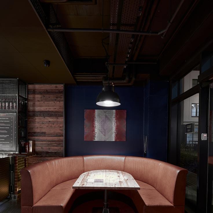 Restaurant interior with private family seating